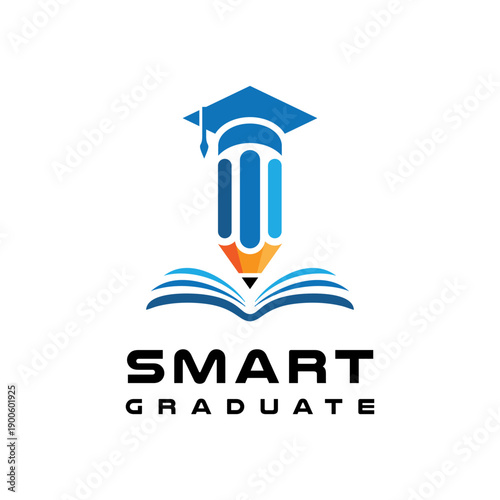 Pencil Hat Toga Graduate Logo Academic University Education School Vector illustration Icon symbol