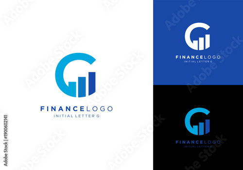 Letter G Increase Growth Chart Graph Profit Financial Success Vector Logo Design Illustration