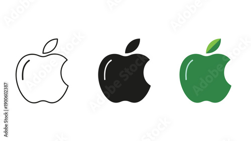 Evolution of the apple logo Vector
