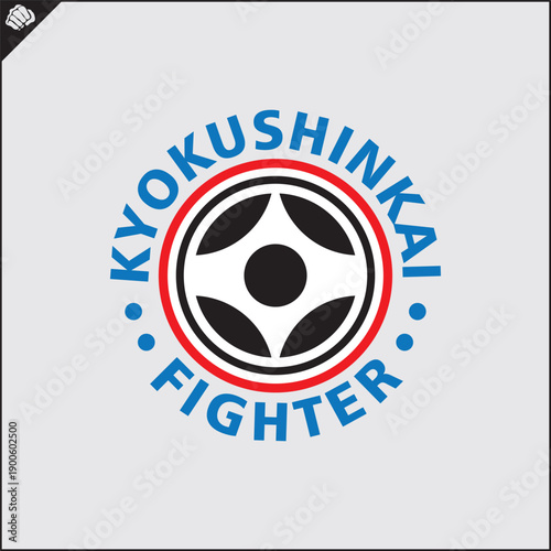 Martial art colored symbol, logo creative design emblem.