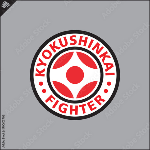 Martial art colored symbol, logo creative design emblem.