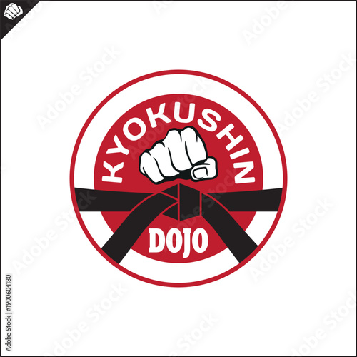 Martial art colored symbol, logo creative design emblem.