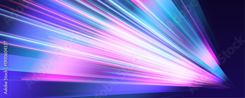 Fiery blue-pink streaks twist along the highway with flowing glowing curves. Motion blur and bright neon lines emphasize fast motion and acceleration. Perfect for racing or digital layouts vector