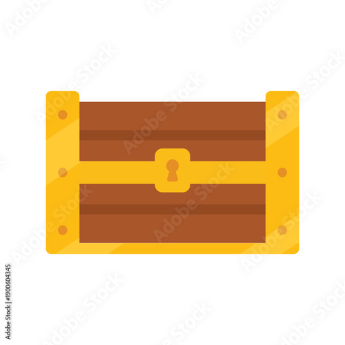 an old treasure chest isolated on a white background as a vector illustration icon design