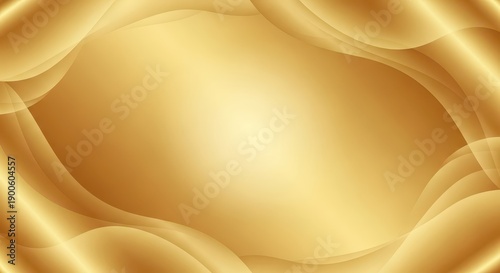 Abstract golden background features elegant flowing curves creating a radiant frame effect.