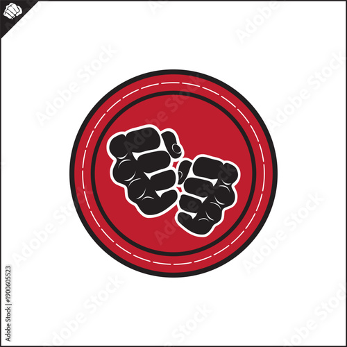 Martial art colored symbol, logo creative design emblem.