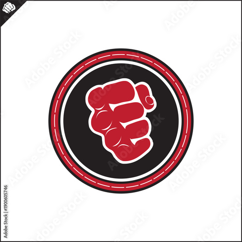 Martial art colored symbol, logo creative design emblem.