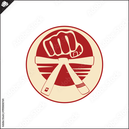 Martial art colored symbol, logo creative design emblem.