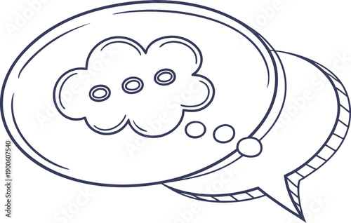 Comment Bubble Icon – Outline Chat Message Symbol for Comments, Feedback, Discussion, Social Interaction UI