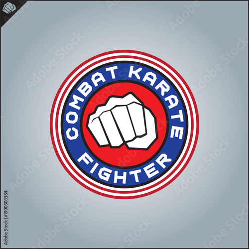 Martial art colored symbol, logo creative design emblem.