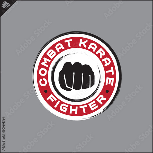 Martial art colored symbol, logo creative design emblem.
