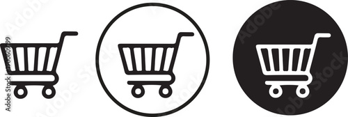 Shopping cart icon set vector on white background.