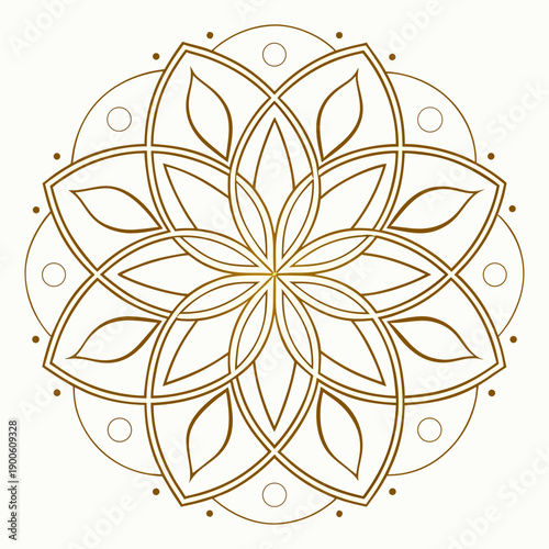 Luxury Gold Mandala Pattern - Symmetrical, Elegant, Ornamental Design