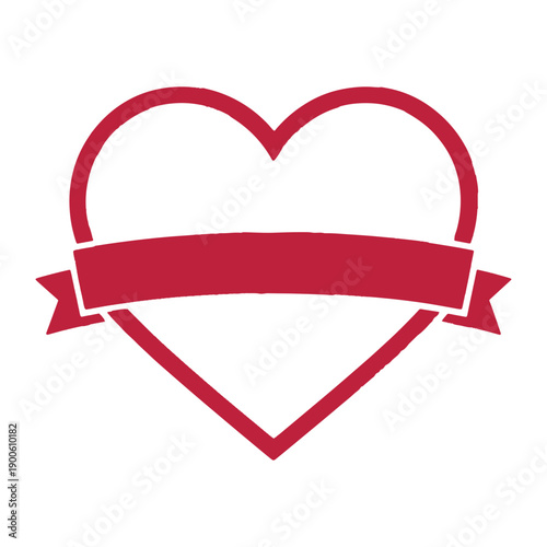 Happy Valentines Day Heart Badge Vector Illustration
