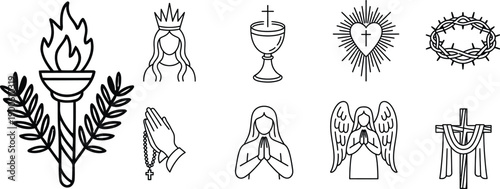 A black and white illustration of a flaming torch surrounded by laurel wreaths