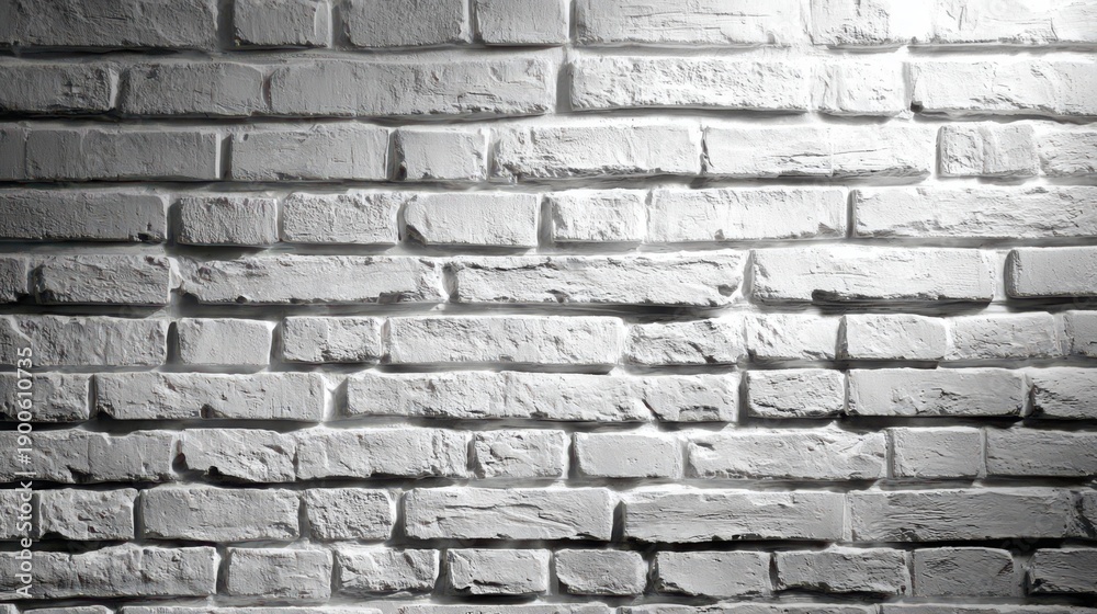 Obraz premium Textured White Brick Wall with Subtle Shadow and Lighting Effects