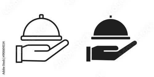 Hand holding tray icon vector design. Vector elements for infographic web