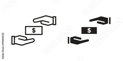 Hand money exchange icon vector design. Vector elements for infographic web
