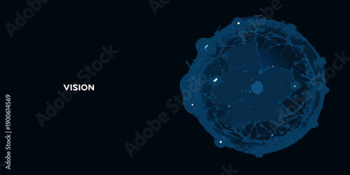 Abstract blue brain network with the word vision displayed