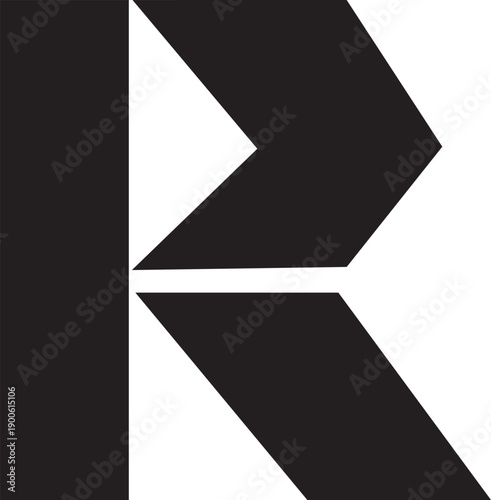 R letter modern logo design