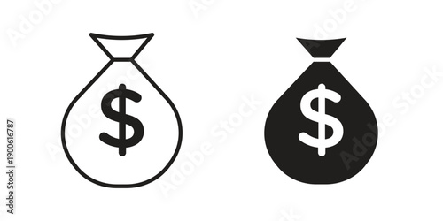 Money bag icon vector design. Vector elements for infographic web