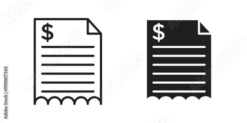 Payment receipt icon vector design. Vector elements for infographic web