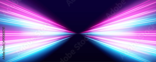 A radiant blue light line stretches forward with subtle spark reflections. Its glow adds clarity and a sense of velocity. Perfect for high-tech visuals. vector