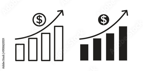 Sales growth icon vector design. Vector elements for infographic web