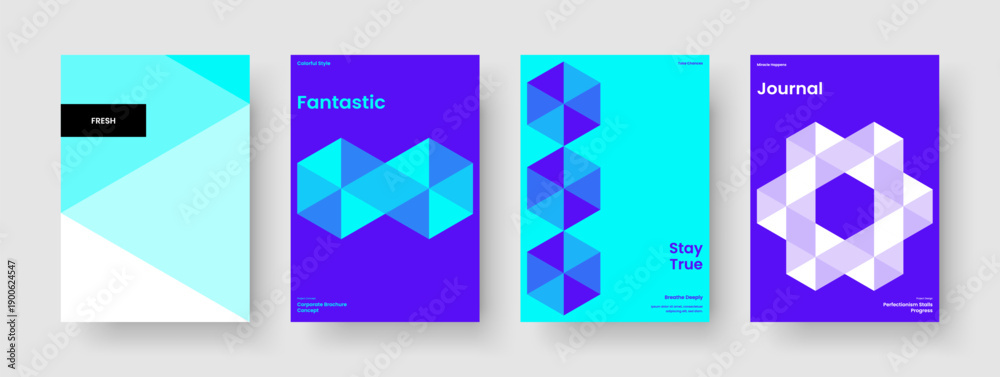 Fototapeta premium Abstract Background Template. Geometric Poster Layout. Isolated Business Presentation Design. Banner. Book Cover. Flyer. Brochure. Report. Portfolio. Notebook. Catalog. Newsletter. Advertising