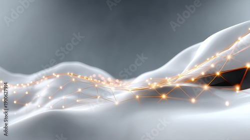 Abstract representation of dynamic wave forms with glowing lines and soft curves, symbolizing technology, data connectivity, and modern aesthetics in design