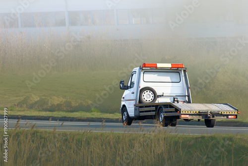 Wallpaper Mural Empty car transport truck under late sunlight Torontodigital.ca
