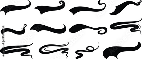 Canvas-taulu Hand drawn swoosh elements, and swoop underline typography tails shape in flat styles