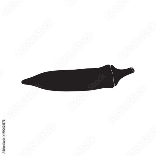 Lady finger silhouette vector flat design on white background.
