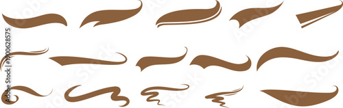 Photography Hand drawn swoosh elements, and swoop underline typography tails shape in flat styles