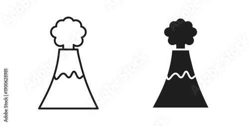 Volcano eruption icon