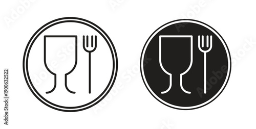 Food safe mark icons. Vector linear icon isolated on white background.