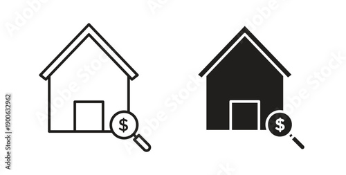 Home appsraisal icons. Vector linear icon isolated on white background.