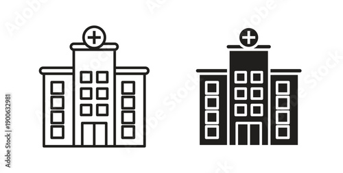 Hospital icons. Vector linear icon isolated on white background.