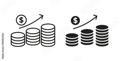 Inflation icons. Vector linear icon isolated on white background.