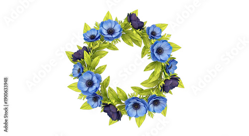 Blue Anemone Wreath