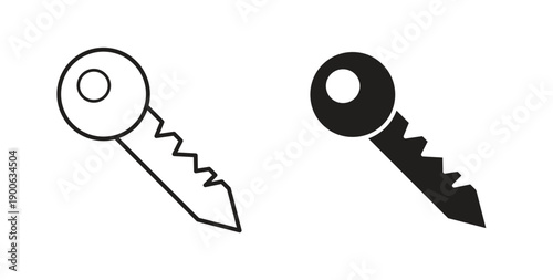 key icons. Vector linear icon isolated on white background.