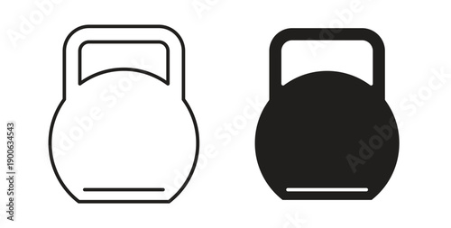Kettlebell icons. Vector linear icon isolated on white background.