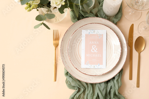 Stylish table setting with ...