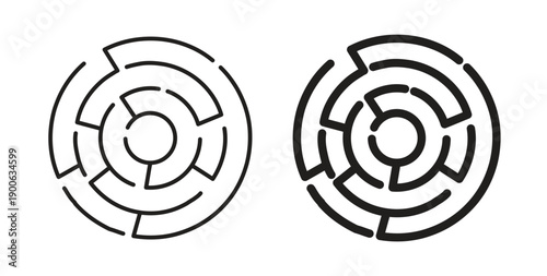 Labyrinth icons. Vector linear icon isolated on white background.