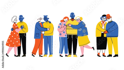 A group of diverse people standing together in a show of unity and friendship