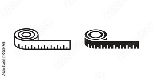 Measurement tape icons. Vector linear icon isolated on white background.