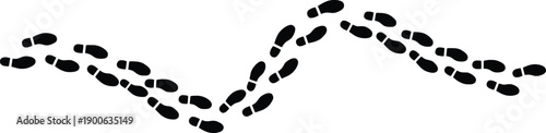 Walking Footstep Trail Silhouette Human Shoeprint Path Vector