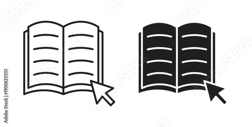 Online library icons. Vector linear icon isolated on white background.