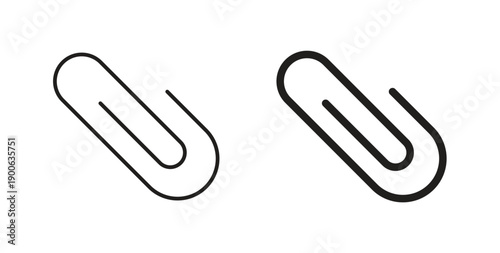 Paperclip icons. Vector linear icon isolated on white background.