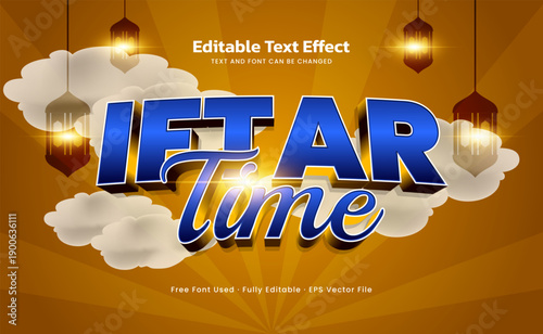 Iftar Time Editable Text Effect - Elegant Islamic Typography for Religious and Celebration Design
